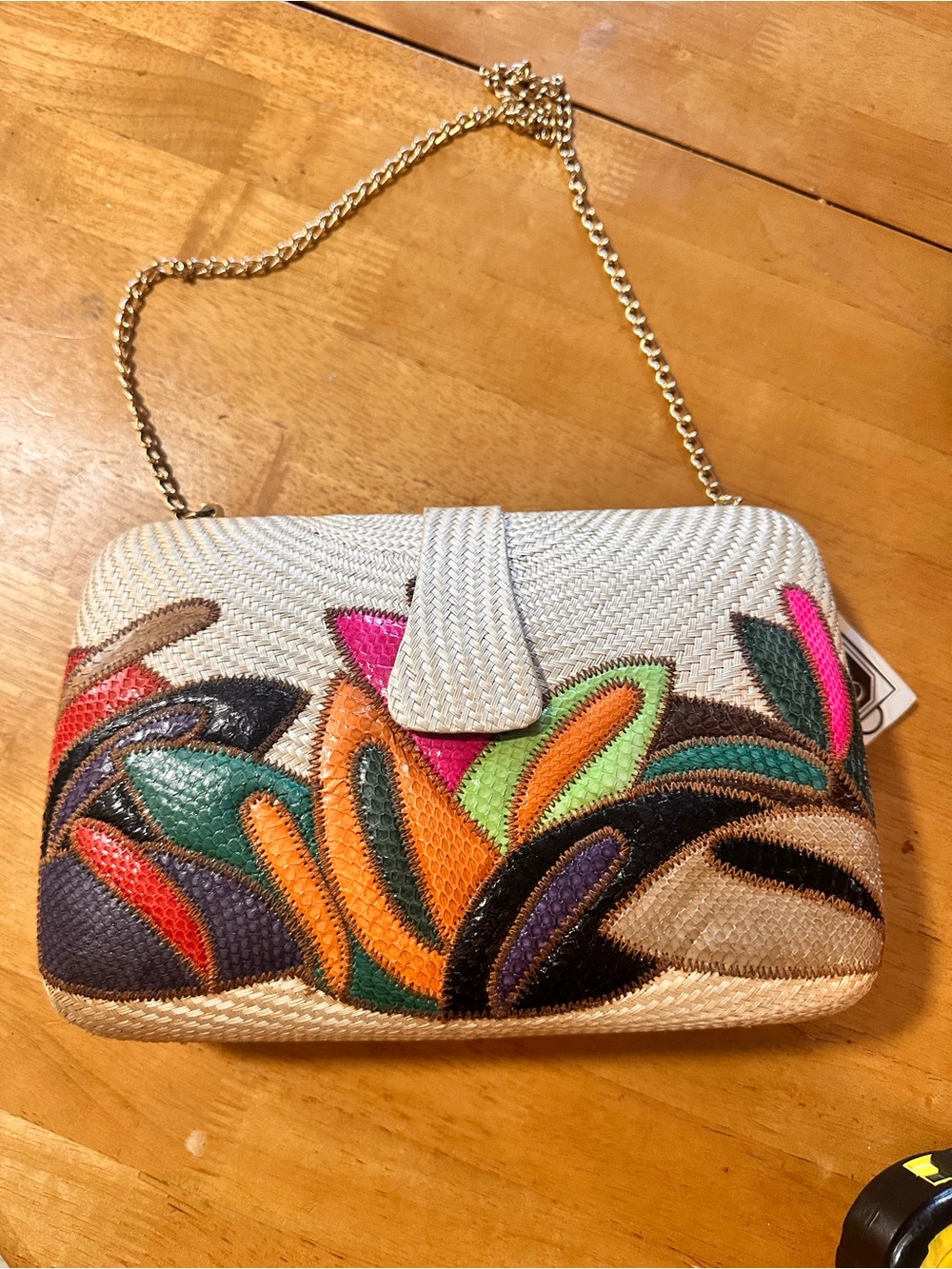 Vintage BEQUIZO Woven Straw Purse Handbag